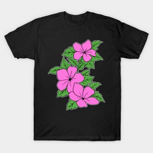 Pink Cherry Blossom Hand Drawn Gardening Gift T-Shirt